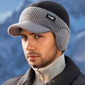 Resim 1 adet Erkek Kulak Koruma Örgü Şapka - Renk Blok Tasarımı ile Şapka ve Boyun Askısı, 100% Akrilik Sıcak Kış Şapkası, Açık Hava Seyahatleri, Yürüyüş, Balıkçılık için - Elde Yıkanabilir, Karışık Renkler, Yürüyüş Başlığı, Seyahat Başlığı, Şık Başlık, Dayanıklı Başlık 