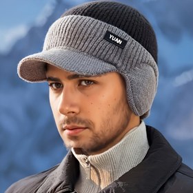 Resim 1 adet Erkek Kulak Koruma Örgü Şapka - Renk Blok Tasarımı ile Şapka ve Boyun Askısı, 100% Akrilik Sıcak Kış Şapkası, Açık Hava Seyahatleri, Yürüyüş, Balıkçılık için - Elde Yıkanabilir, Karışık Renkler, Yürüyüş Başlığı, Seyahat Başlığı, Şık Başlık, Dayanıklı Başlık 