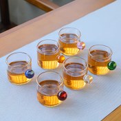 Resim Kulplu 6 cam espresso bardağı kutusu, sıcak veya soğuk latte, çay için ideal, espresso severlere hediye, mikrodalgada kullanılabilir 