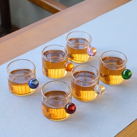 Resim Kulplu 6 cam espresso bardağı kutusu, sıcak veya soğuk latte, çay için ideal, espresso severlere hediye, mikrodalgada kullanılabilir 