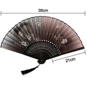 Resim Padalink Antika Desenli Bambu Ve Ipek Dans Fani - Nikah, Banket, Sahne Gösterileri İçin Pratik Ve Zarif Hediyelik Ak 