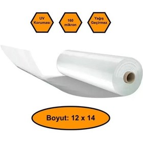Resim 160 Micron Naylon Örtü, Şeffaf Su Geçirmez Naylon, 12x14 Metre 