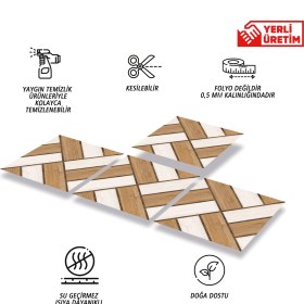 Resim Tink Kendinden Yapışkanlı Ahşap 013 Desenli Pvc Karo 30X30 cm (11 Adet) 1m2 