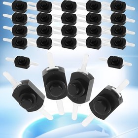 Resim 20 Adet Kendiliğinden Kilitlenen Mikro Buton Anahtarı, Siyah Mandal Tipi Mini Anahtar, DC 30V 1A, SMD El Feneri Tipi, Ampul Duvar Prizi DIY İçin Uygundur 