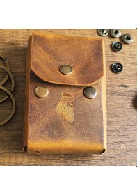Resim Sumerian Leather Craft Klasik Deri Sigara Kılıfı Taba 