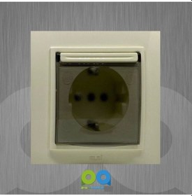 Resim Zena Topraklı Priz Çerçeveli Kapaklı Krem 