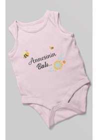 Resim Morivokids Annesinin Balı Sıfır Kollu Bebek Body %100 Pamuk Bebe Pembe 