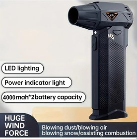 Resim Tongdashop Led Aydınlatmalı 400000 Rpm Turbo Jet Fan Yüksek Hız Fırçasız Motor Taşınabilir Toz Üfleyici 