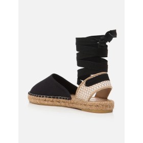 Resim Su Espadril Floran Siyah Kadın Espadril Sandalet 