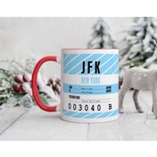 Resim Bk Gift Kişiye Özel İsimli Hava Limanı Tasarımlı Kırmızı Kupa Bardak-3, Arkadaşa Hediye, Doğum Günü Hediyesi Düzenlenecek Kobitmeyen137721 Bk Gift 