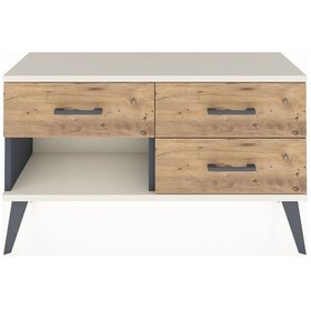 Resim Arges Şifonyer 3 Çekmeceli 88x30x48 Antrasit-aytaşı/çam Aytaşı/çam 