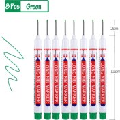 Resim Mingjin Shop 1 8 Adet Yeşil Tarzı Adet Uzun Kafa Işaretleyiciler Kalem Banyo Ağaç Işleme Dekorasyon Çok Amaçlı Derin Delik Işaretleme Kalemleri Kırmızısiyahmaviyeşil Mürekkep (Yurt Dışından) 