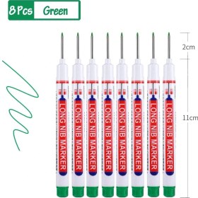 Resim Mingjin Shop 1 8 Adet Yeşil Tarzı Adet Uzun Kafa Işaretleyiciler Kalem Banyo Ağaç Işleme Dekorasyon Çok Amaçlı Derin Delik Işaretleme Kalemleri Kırmızısiyahmaviyeşil Mürekkep (Yurt Dışından) 