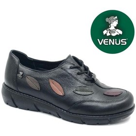Resim Venüs Yello Hakiki Deri Ortopedik Kadın Casual Ayakkabı Siyah 
