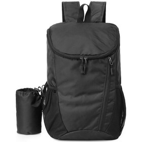 Resim Kosona Siyah Çok Cepli Ultra Hafif Katlanabilir Nylon Outdoor Spor Turizm Dağcı Su Geçirmez Sırt Çantası Siyah 