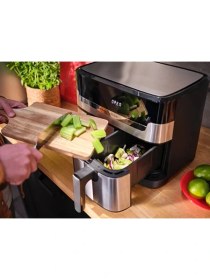 Resim Tefal İkili Hazne Izgara Yemek , Kızarma Yüksek Kaliteli Easy Fry & Grill İki Sepetli Yağsız XXL Fritöz 