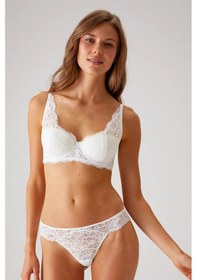 Resim Pierre Cardin 4801 Kadın Desteksiz Pedli Balenli Sütyen Külot Takım-ekru Ekru 