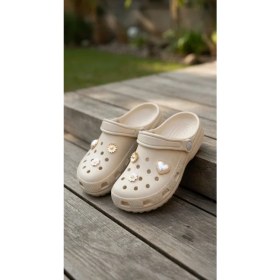 Resim Stil Shoes Kadın Cros Sabo Terlik Deniz Havuz Plaj Bahçe Terlik Burnu Kapalı Taşlı Aksesuarlı Terlik E014 