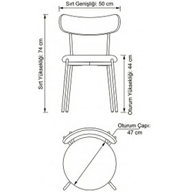 Resim 4 Adet Puffy Kumaş Füme Renk Teddy Sandalye Mutfak Sandalyesi Salon Sandalyesi Balkon Sandalyesi Füme 