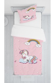 Resim EVSEHOMES Pembe Ünicorn Ve Gökkuşağı Tam Takım Çocuk Odası 