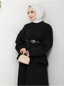 Resim Esre Store 917 - Üç İplik Kumaş Tesettür İkili Takım Siyah 