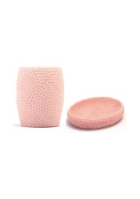 Resim Sıa 2 Li Banyo Seti.Pembe Petek Model.Poliresin Pembe 