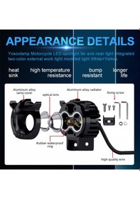 Resim Space Offroad Sis Lambası Baykuş Tip Beyaz-amber Çakarsız 40w 12-30v Adet 
