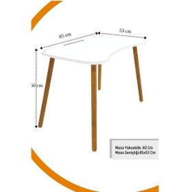 Resim Ders Çalışma Masa Sandalye Takımı 4-12 Yaş Beyaz 