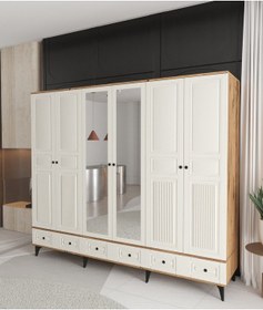 Resim Nil 6 Kapaklı Çekmeceli Gardırop - Tamamı Mdf Aytaşı 