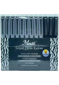 Resim Teknik Çizim Kalemi 12 Li Teknil Çizim Kalem Seti Siyah 
