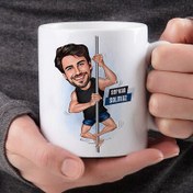 Resim Sırıkla Atlayan Erkek Karikatürlü Kupa Bardak 