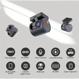 Resim Tongdashop Kawa Mını 3 1296p Araç Kamerası Ses Kontrollü G-sensor Park Modu Gece Görüşü Mavi 