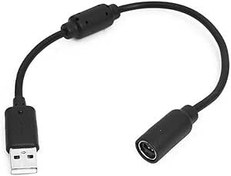 Resim Labriciyon 1 adet siyah USB Breakaway,aksesuarlar,PC kablo kablosu adaptörü,Xbox 360 denetleyicisi için dönüştürücü,Xbox 360 kabloları 