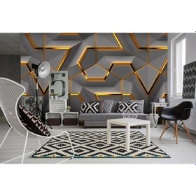 Resim 3 Boyutlu Geometrik Desenli Duvar Kağıdı (393791607) 