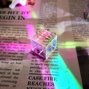 Resim 1 adet Harmony Prism Cube Işığı - Renkli Refraksiyon, Cam Malzeme, Pil Gerektirmez, Noel, Sevgililer Günü ve Doğum Günleri için İdeal, Kadınlar için Mükemmel Hediye, Tatil Dekoru | Canlı Prizma Işığı | Parlak Bitiş, Işık Süsleri, Noel için En İyi 