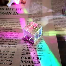 Resim 1 adet Harmony Prism Cube Işığı - Renkli Refraksiyon, Cam Malzeme, Pil Gerektirmez, Noel, Sevgililer Günü ve Doğum Günleri için İdeal, Kadınlar için Mükemmel Hediye, Tatil Dekoru | Canlı Prizma Işığı | Parlak Bitiş, Işık Süsleri, Noel için En İyi 