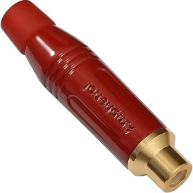 Resim Amphenol Acjr-Red Rca Altın Dişi Kırmızı Kablo Tipi Konnektör 10'lu Paket 