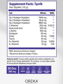 Resim DAY2DAY The Collagen All Body Tip 1/2/3 Kolajen-Glutatyon-Çinko, D3,K2,C Vitamini-Taurin-L-Arjinin-HA 300gr 