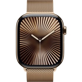Resim Apple Watch Series 10 GPS + Cellular, 46 mm Altın Rengi Titanyum Kasa ve Altın Rengi Milano Loop - M/L 