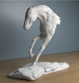 Resim Modern At Heykeli Büst 