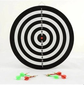Resim 12 İnç Dart Tahtası Mini Boy Çift Taraflı Dart Oyun Seti 4 Oklu 