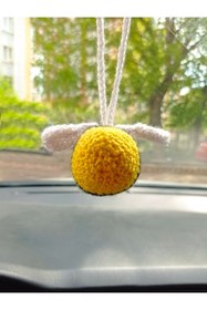 Resim Mony Tasarım Amigurumi Sevimli Arı El Emeği Araba Süsü Dikiz Aynası 