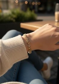 Resim Xuping Çavuş Tasarım Zirkon Taş Detaylı Gold Kaplama Kadın Bileklik Ayarlanabilir 17+2 cm 