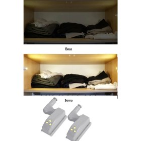 Resim Epazzar Dolap Içi Menteşe Lambası 4 Adet LED Işık Aydınlatması 