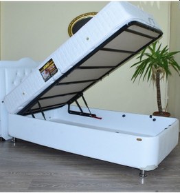 Resim Bengimobilya Baza-Başlık-Yatak Taytüy Turkuaz Renk Silin Kumaş Model Metal Fır 