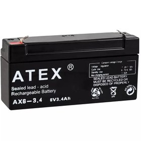 Resim ATEX AX6-3.4 6 VOLT - 3.4 AMPER YATIK AKÜ (12.5X6X3CM) 