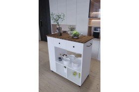 Resim Moka Park AVM Raflı Çekmeceli Pratik Tekerlekli Fonksiyonlu Mutfak Adası 