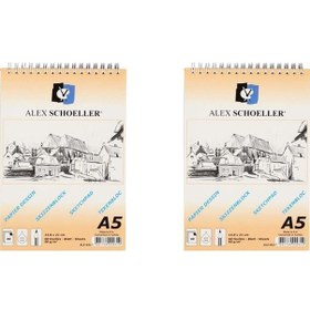 Resim Alex Eskiz Blok A5 90 Gr Spiralli Dikişli 60 Yaprak Alx-821 2'Li 