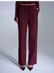 Resim Dilvin 72209 Beli Lastikli Pantolon-bordo Bordo 