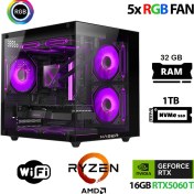Resim Xaser Eco X230 Ryzen 5 8400F 32GB Ddr5 Ram 1tb M.2 Nvme SSD 16GB RTX5060TI Oyuncu Masaüstü Bilgisayarı 